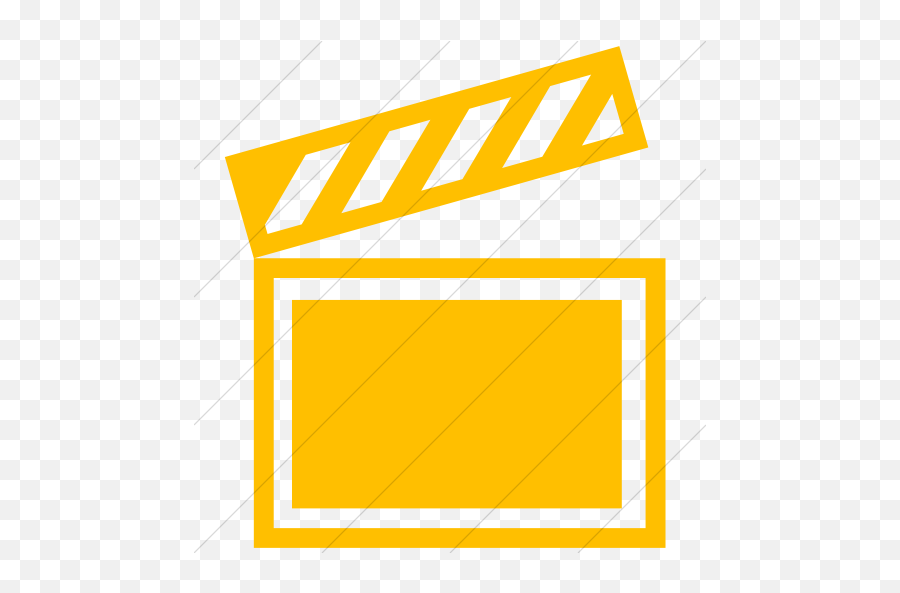 Simple Yellow Classica Movie Clapper Icon - Movie Clapper Icon Yellow Png,Clapper Icon