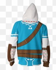 The Legend Of Zelda Breath Wild Link Cosplay Zip Up Hoodie - Zelda Breath Of The Wild Sweater Png,Breath Of The Wild Link Png