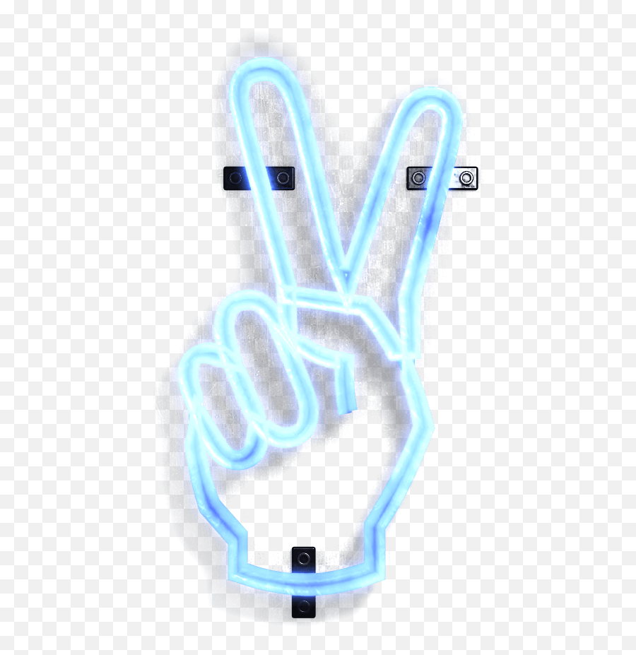 Neon Symbol Hand Peace Sign - Sign Language Png,Peace Icon
