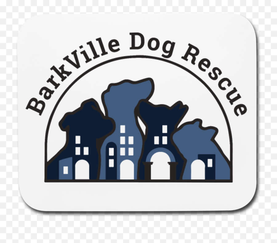 Barkville Dog Rescue Logo Mouse Pad White - Language Png,Rescue Icon