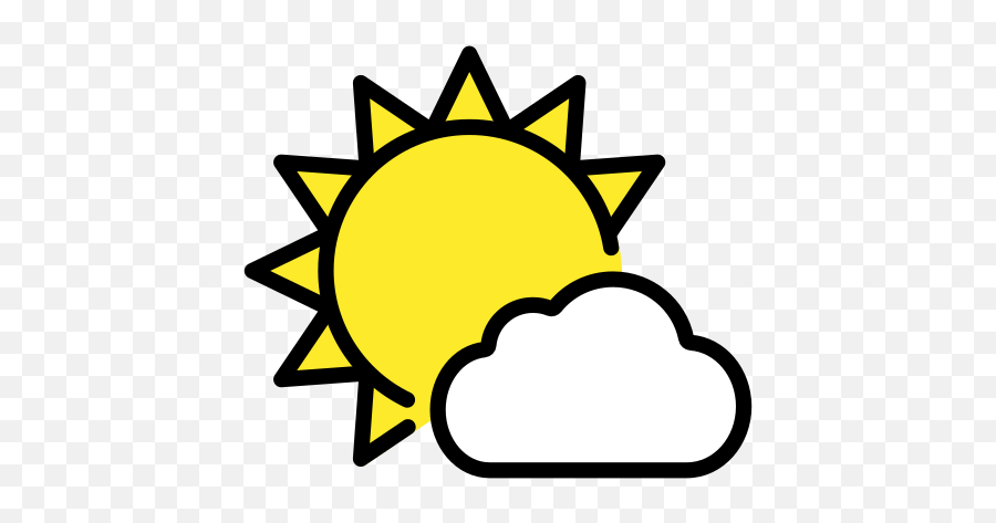 Sun Behind Small Cloud Emoji - Weather In English Flashcards Png,Wolke Icon