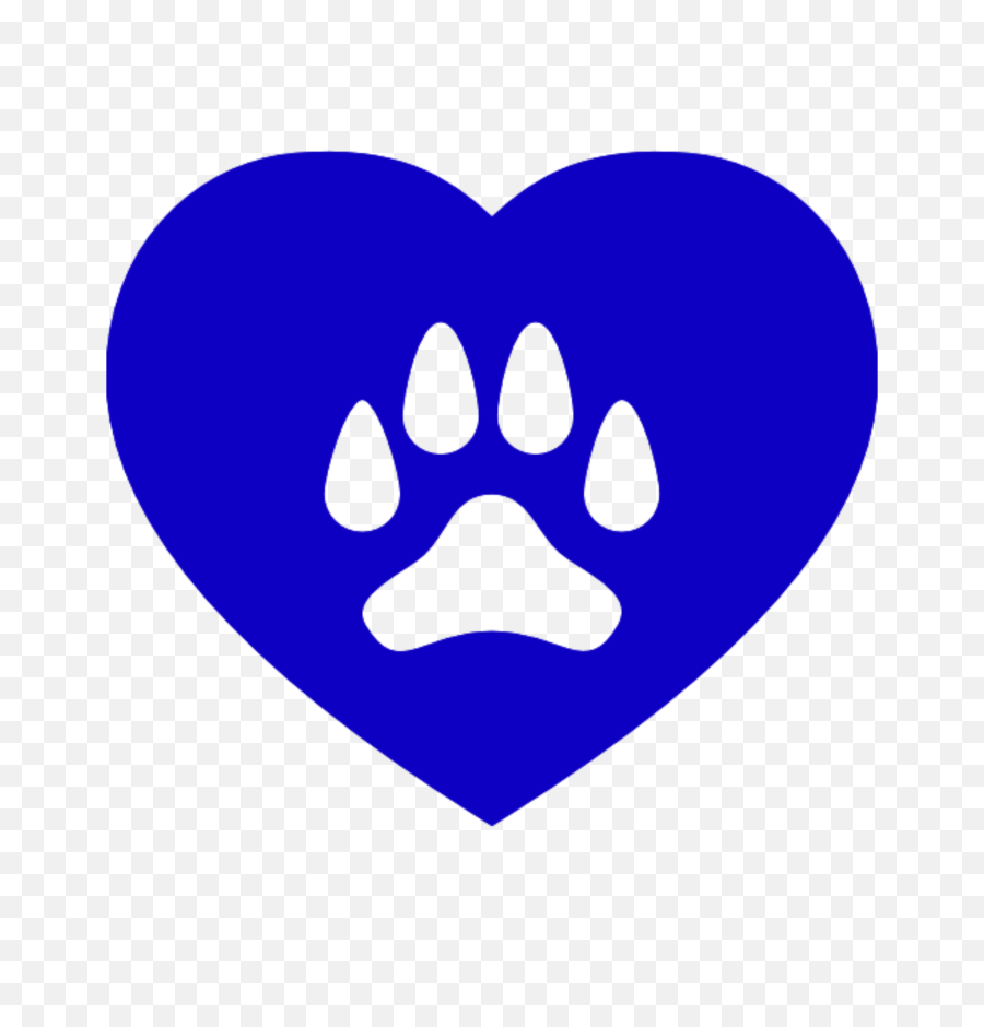 Wolf Paw Print Png - Blue Heart With Paw Print Png Dog Clip Art,Paw Print Png