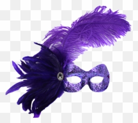 Missy Purple Feathered Masquerade Mask - Mask Png,Masquerade Masks Png