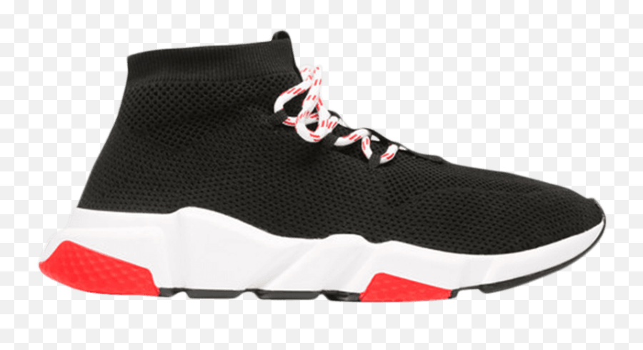 Pre - Owned Balenciaga Speed Trainer Lace Up Black Red 2018 W Balenciaga Lace Speed Trainer Png,Balenciaga Png