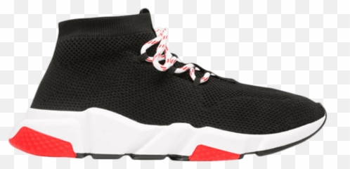 Pre - Owned Balenciaga Speed Trainer Lace Up Black Red 2018 W Balenciaga Lace Speed Trainer Png,Balenciaga Png