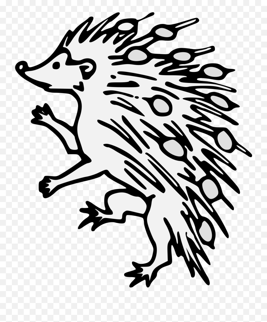 Hedgehog - Traceable Heraldic Art Illustration Png,Hedgehog Transparent