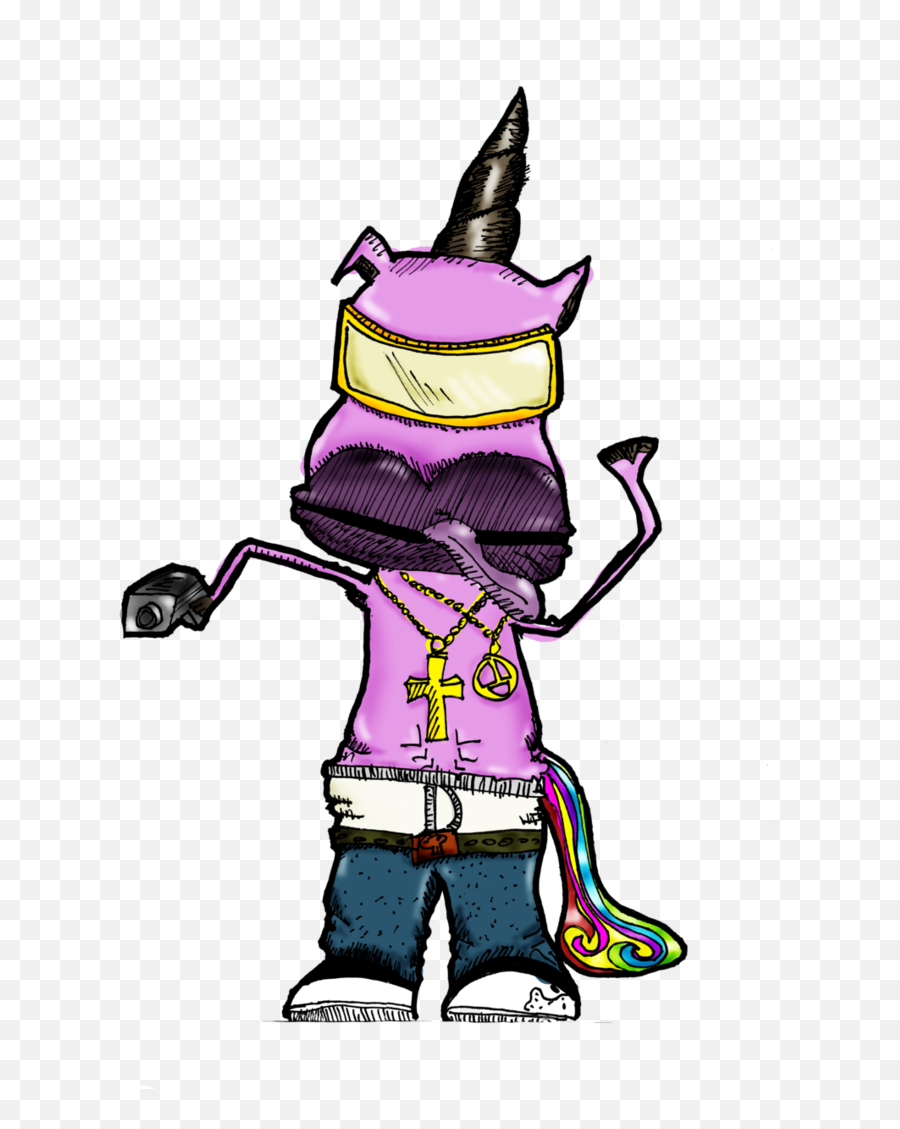 Gangster Unicorn Form Hell By Crazy - Cartoon Character Drawings Like Unicorn Png,Gangster Transparent