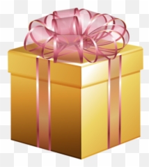 Gold Gift Box Png - Transparent Background Box