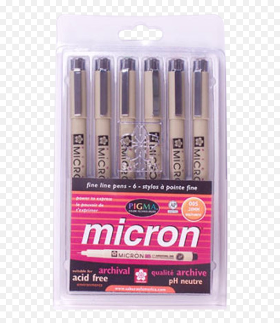 Pigma Micron 005 6 - Color Pen Set Micron Pens Walmart Png,Pens Png