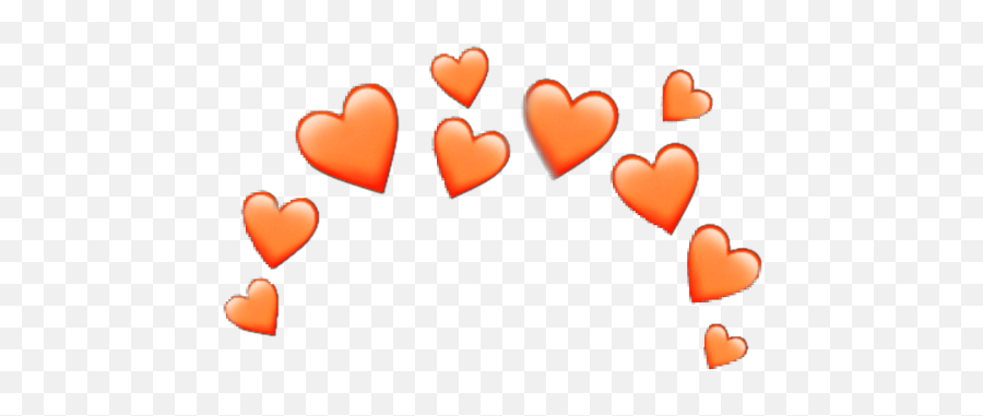 Yellow Heart Crown Png Transparent - Transparent Background Transparent Heart Emoji,Orange Heart Png
