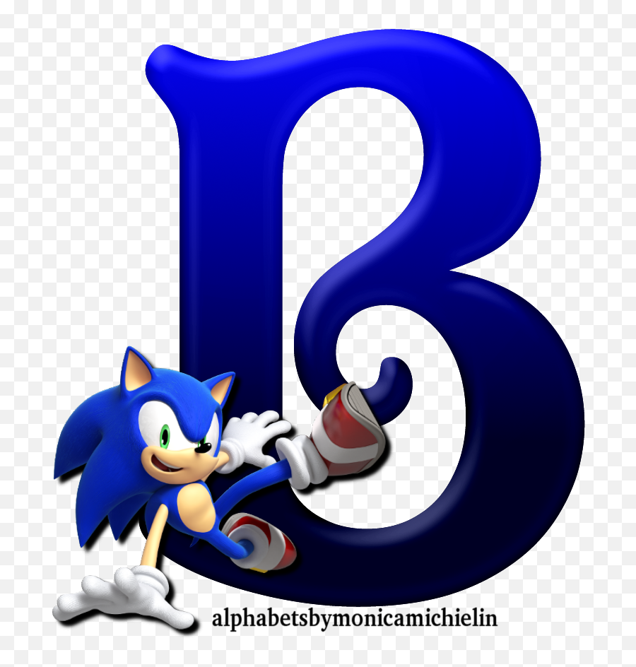 Monica Michielin Alphabets Sonic The Hedgehog Blue Glass - Letras De Sonic Para Imprimir Png,Sonic The Hedgehog Logo Font