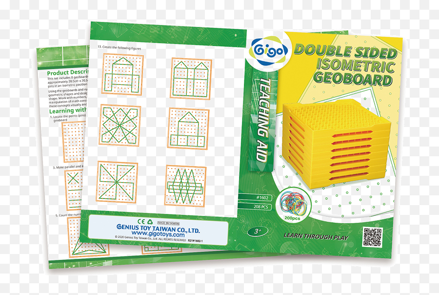 Double Sided Isometric Geoboard U2013 Gigotoys - Horizontal Png,Isometric Grid Png