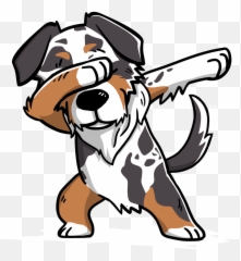 Funny Dabbing Australian Shepherd Dog - Husky png
