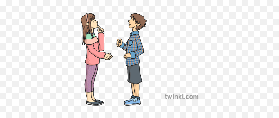 Children Talking Illustration - Standing Around Png,Person Talking Png