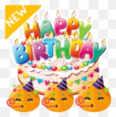 Happy Birthday Stickers - Clip Art Cake Transparent Background png