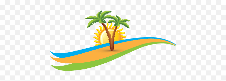 Island Palm Logo Template Design - Clip Art Png,Palm Tree Logo