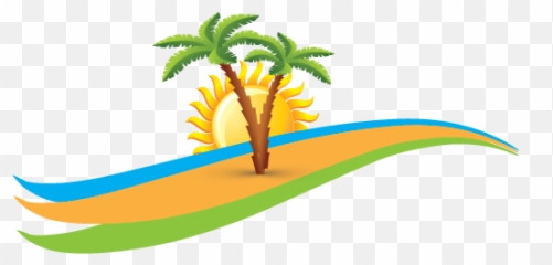 Island Palm Logo Template Design - Clip Art png