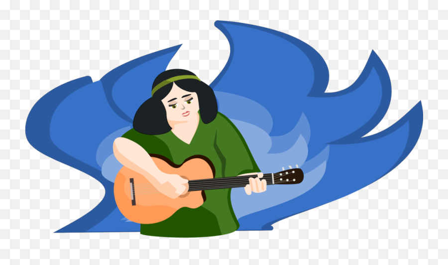 Public Domain Clip Art Image Bard Woman Playing Gitar Id - Clip Art Png,Bard Png