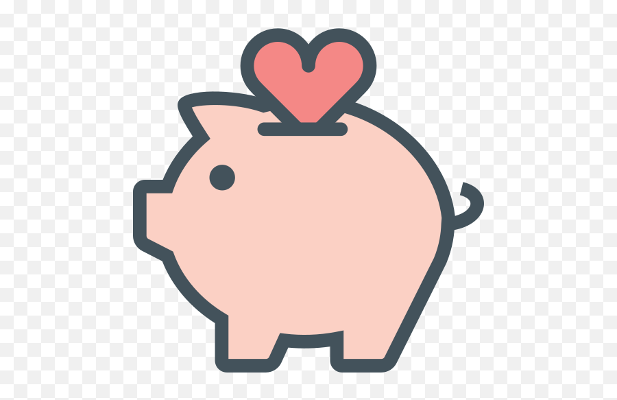 Heart Money Pig Icon - Money Png Icon Pink,Free Pig Icon