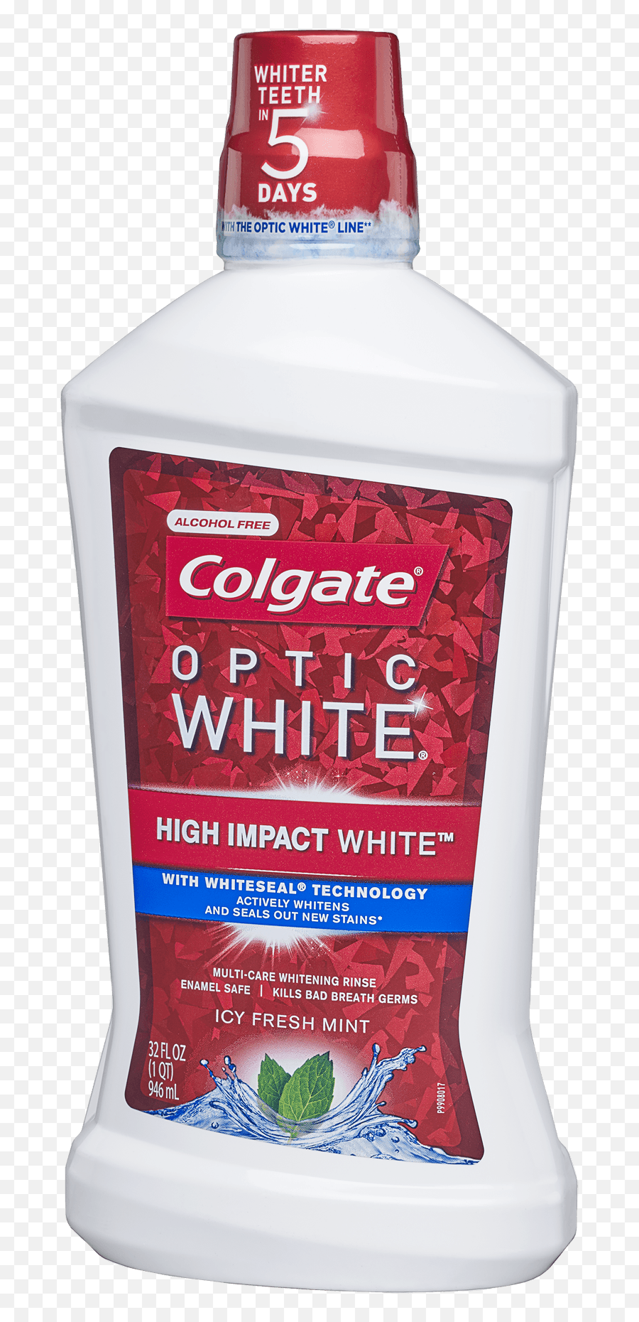 Colgate Optic White Whitening Mouthwash Fresh Mint - 946ml 32 Fluid Ounce Colgate Optic White Mouthwash Png,Mouthwash Icon