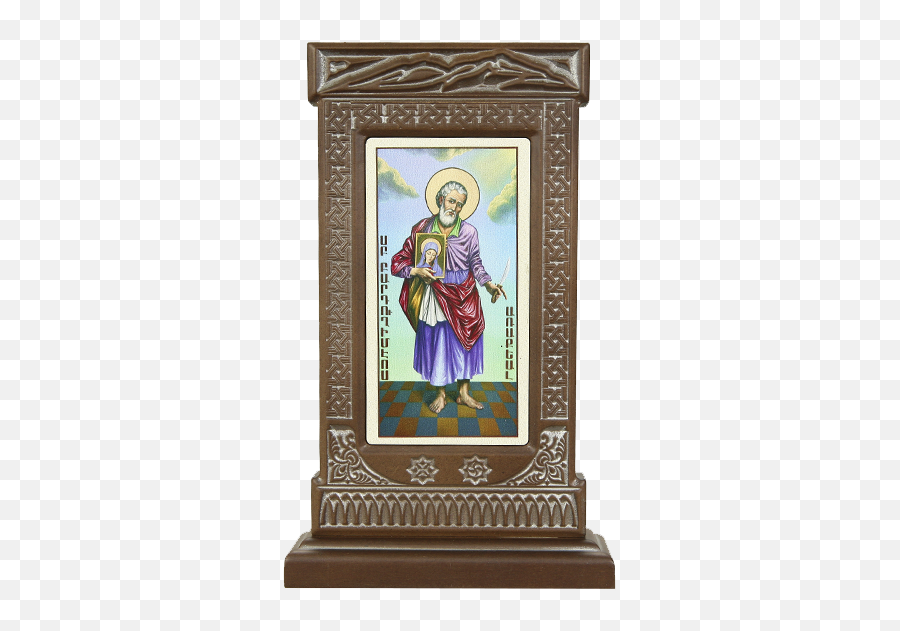 Icon - Khachkar Apostle St Bartholomew In A Carved Frame Picture Frame Png,Religious Icon Painting