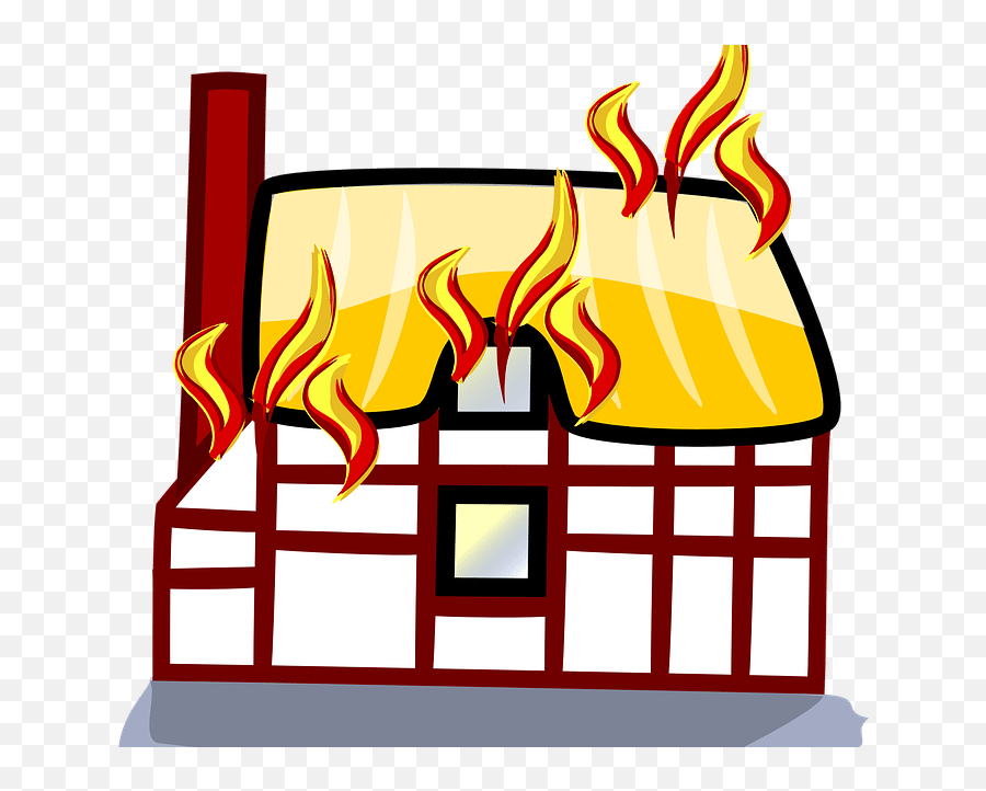 Bridge Clipart - Building On Fire Cartoon Png House Burning Clipart,Dark Souls Bonfire Icon