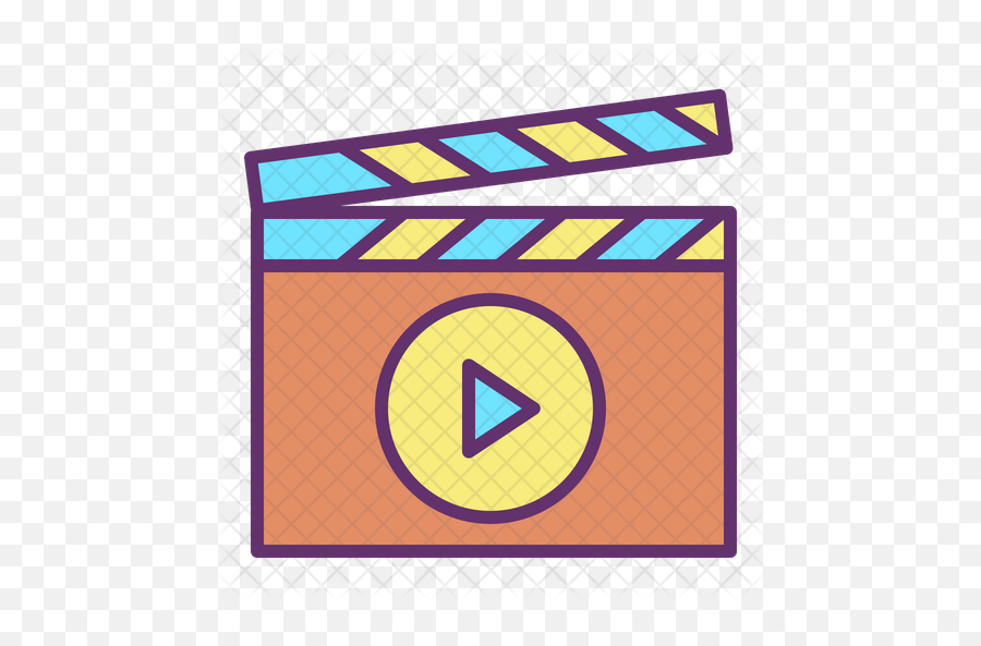Movie Clapper Icon Of Colored Outline - Icon Png,Movie Clapper Png