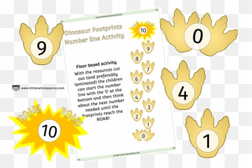 Free Dinosaur Footprint Number Line Png