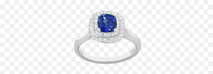 Spark Creations Double Halo Sapphire U0026 Diamond Ring - Engagement Ring Png,Sapphire Png