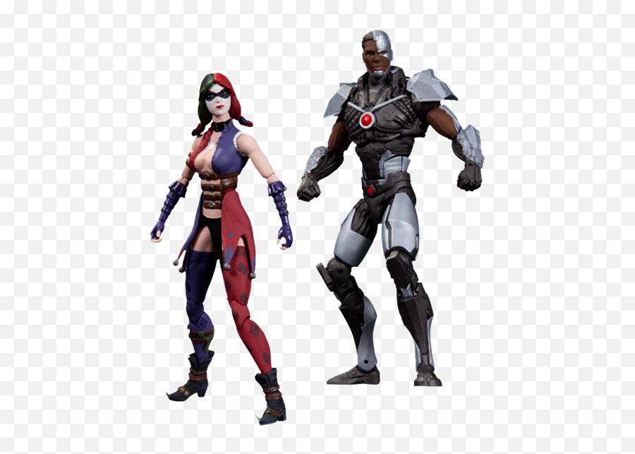 Injustice - Cyborg Vs Harley Quinn Action Figure 2pack Injustice Gods Among Us Figures Png,Cyborg Png