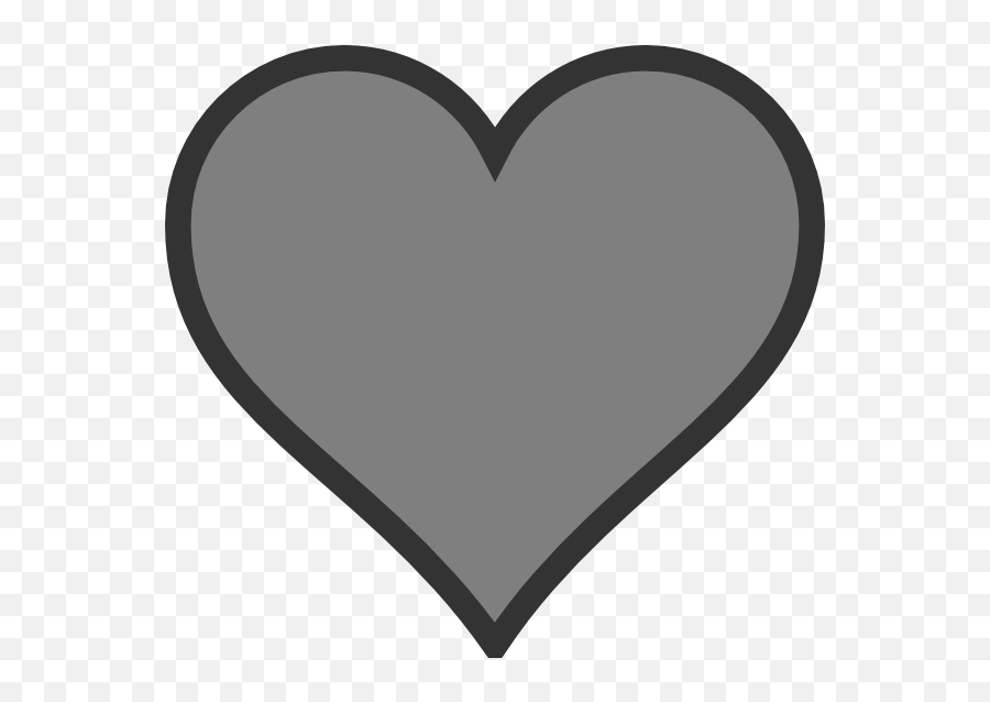 Grey Heart Png 3 Image - Heart With Black Outline,Small Heart Png