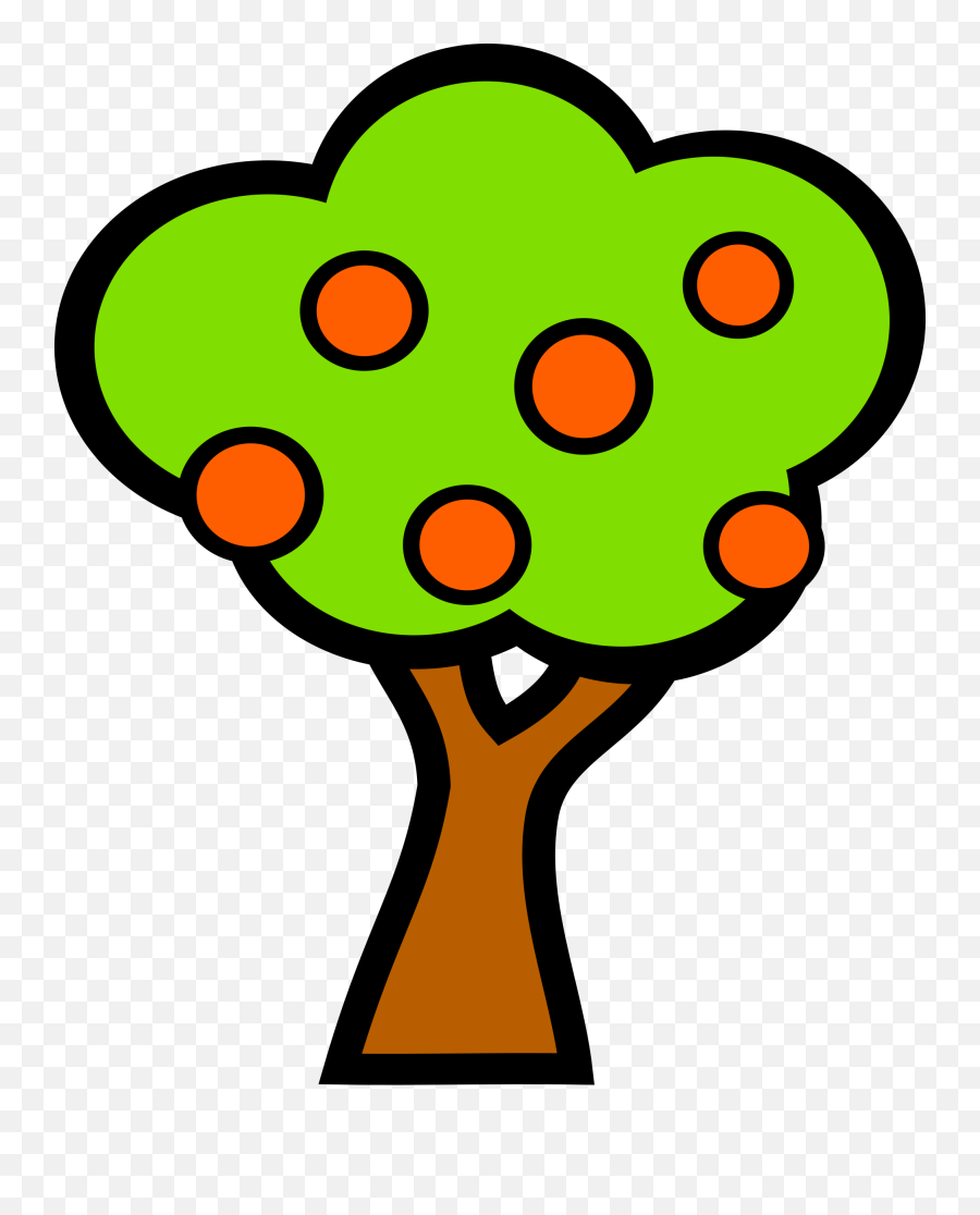 Flower Leaf Tree Png Clipart - Tree With Fruits Cartoon,Fruit Tree Png