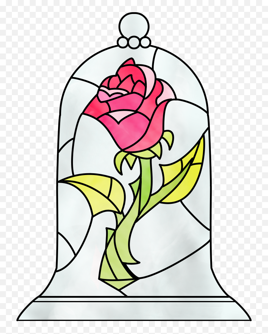 Beauty And The Beast Rose By Dosiguales Png Stained Glass
