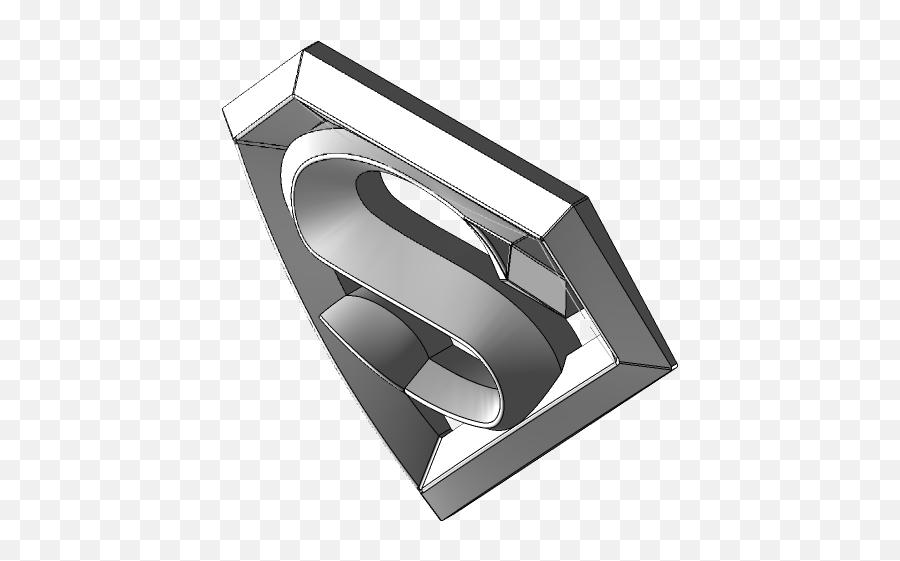 Superman Logo Chrome Look 3d Cad Model Library Grabcad - Architecture Png,The Superman Logo