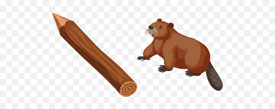 Beaver And Log Cursor U2013 Custom Browser Extension - Illustration Png,Beaver Png