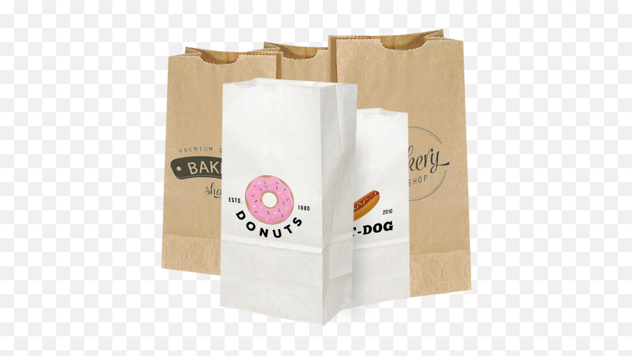 Custom Printed Paper Bags - Paper Bag Donut Png,Paper Bag Png