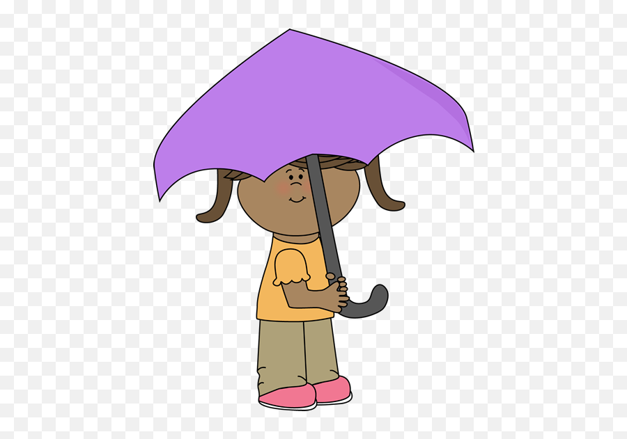 Girl Under Umbrella Clip Art - Under Umbrella Clipart Full Png,Umbrella Clipart Png