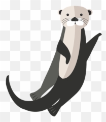 Sea Otter Waving Flat - Sea Otter Transparent Png,Otter Png