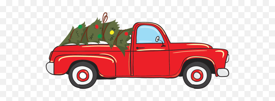 Vintage Red Christmas Truck - Pickup Truck Png,Red Truck Png