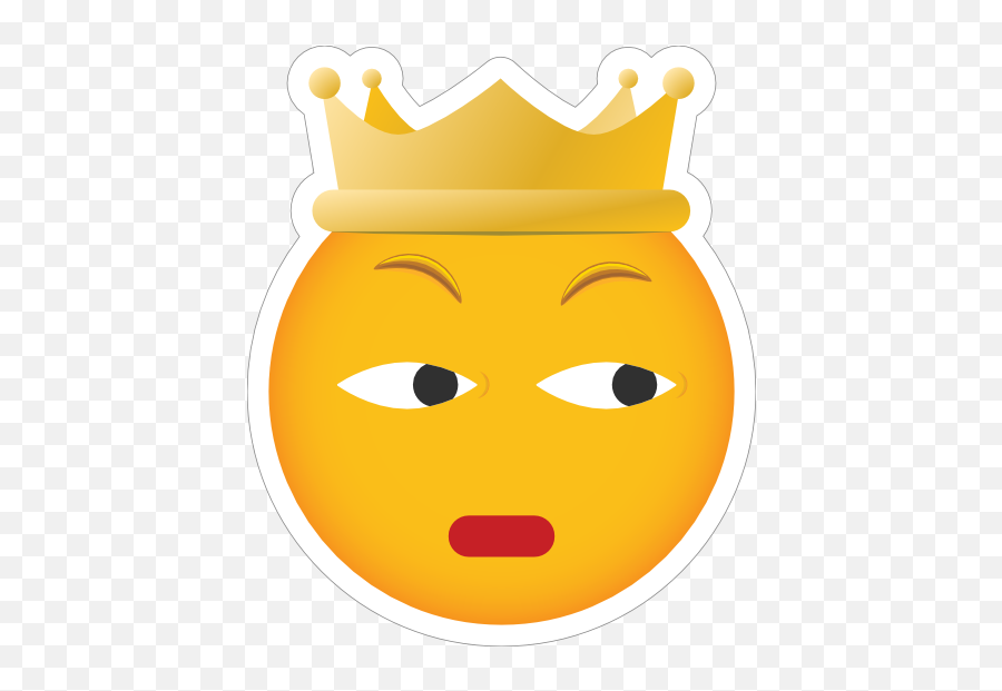 Phone Emoji Sticker Crown Scowling - Happy Png,Crown Emoji Png
