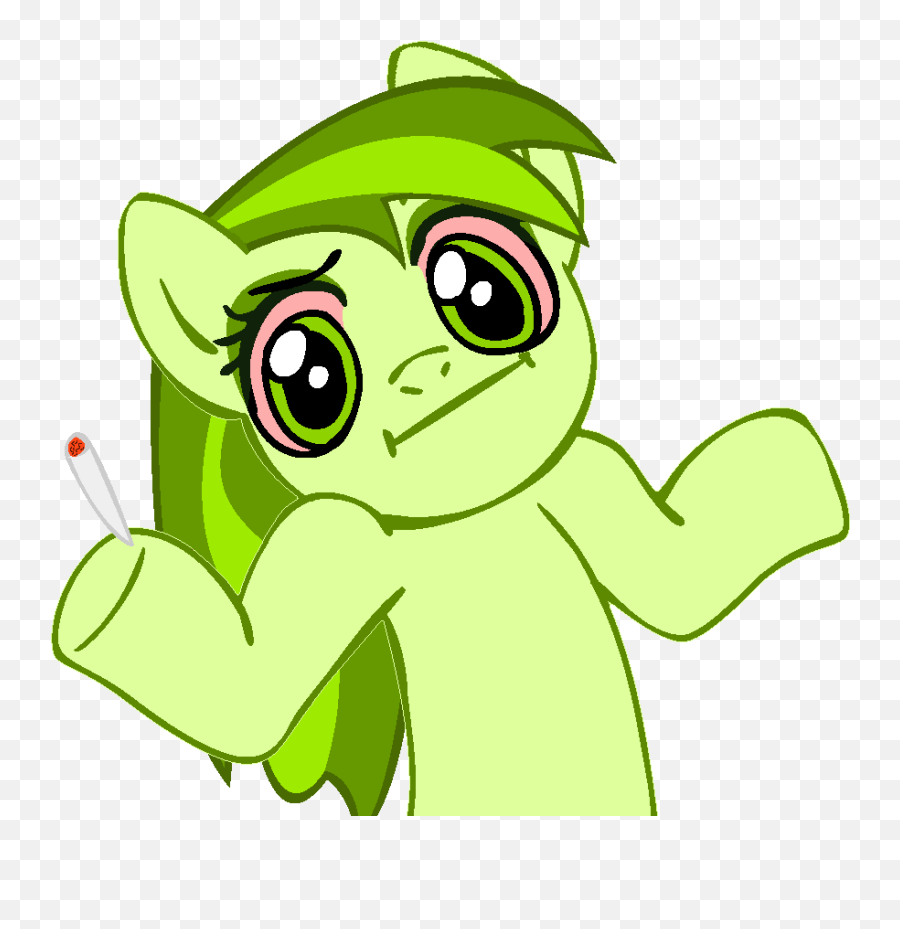 Weed Pony Shrug - Pony Shrug Template Full Size Png My Little Pony Meme Png,Shrug Emoji Png