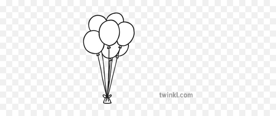 Balloons Black And White 1 Illustration - Twinkl Cartoon Balloons Black And  White Png,Black Balloon Png - free transparent png images 