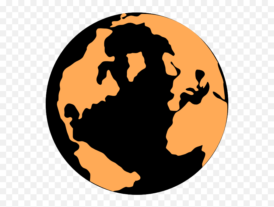 Orange And Black Globe Clip Art - Vector Clip World Is A Rainbow Png,Globe Silhouette Png