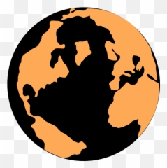 Orange And Black Globe Clip Art - vector clip World Is Rainbow png