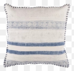 Friedman 100 Cotton Throw Pillow Down Filled - Beige And Blue Decorative Pillows png