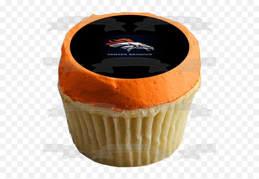 Denver Broncos Logo Nfl Steel Appearance Black Background Edible Cake Topper Image Abpid27666 - A Birthday Place Png,Broncos Icon