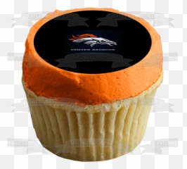 Denver Broncos Logo Nfl Steel Appearance Black Background Edible Cake Topper Image Abpid27666 - Birthday Place png