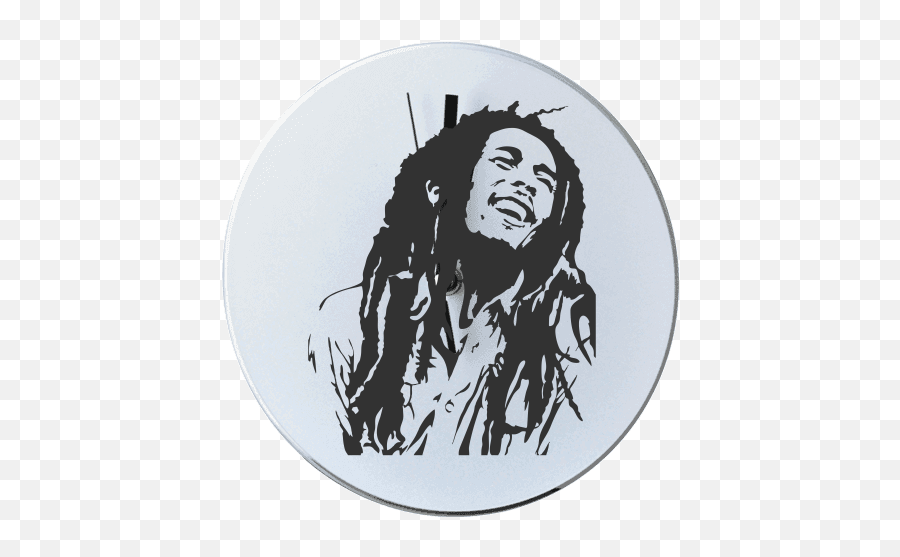 Bob Marley Custom Round Wall Clock With Logo And Slogan - Bob Marley Wall Stickers Png,Bob Marley Png
