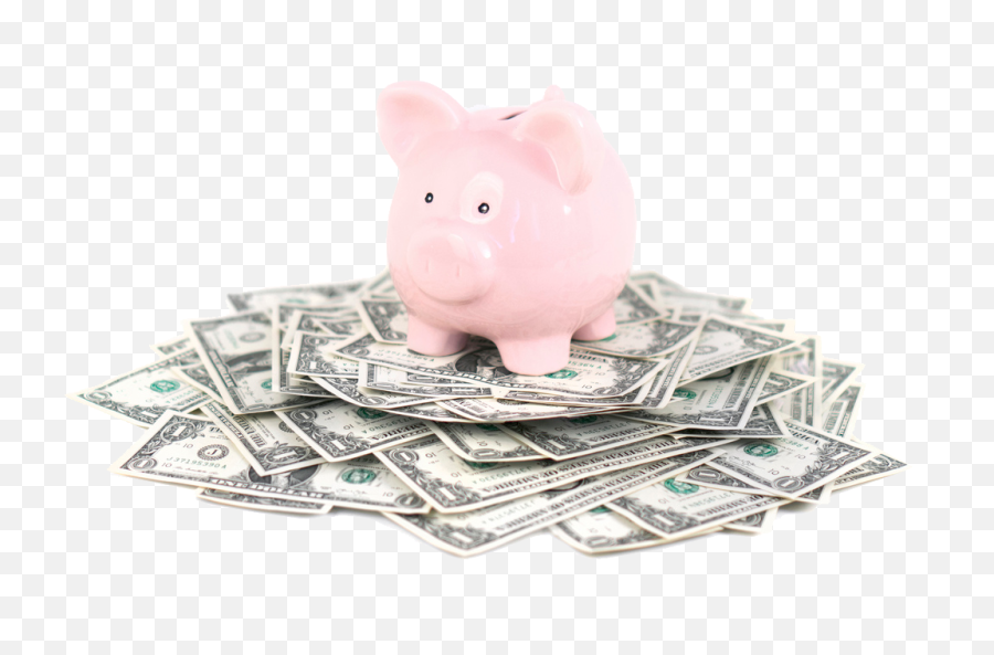 Download Piggy Bank Dollars - Piggy Bank With Money Full Piggy Bank And Money Png,Piggy Bank Transparent Background