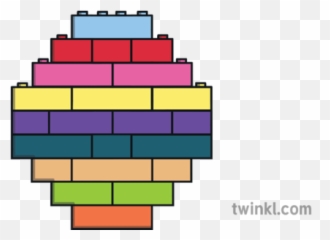 Easter Egg Lego Brick Pattern 1 Build - Box Image Black And White Png